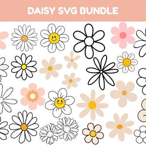 Daisy SVG Bundle: Blumenschnitt Dateien für Cricut (Digitaler Download)
