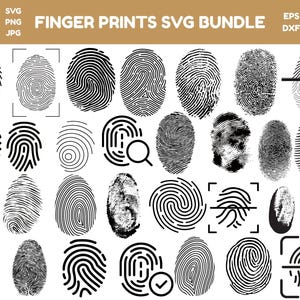 Fingerprint SVG Bundle, Biometric svg, Fingerprint dxf, Fingerprint png, Fingerprint eps, Fingerprint vector, Thumbprint svg