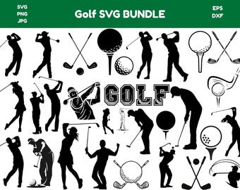 Golf SVG Clipart Bundle, Golfing Design (Digital Download)