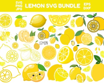 Lemon SVG Cut File: Summer Clipart, T-Shirt Design (Digital Download)