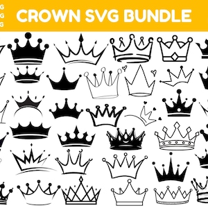 Royal Crown Svg, Crown Svg Bundle, King Crown Svg, Queen Crown Svg, Crown Clipart, Princess Tiara Svg, Cricut, Silhouette, Instant Download