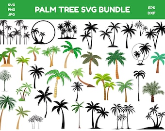 Palm Tree SVG Bundle: Beach Life Clipart (Digital Download)