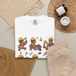Camiseta de pato de construcción, camiseta divertida para trabajadores de la construcción, regalo para contratistas, pato con casco, colores cómodos