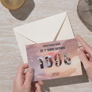 carte d'amour couple en nombre de jours personalisable et imprimable-love card custom gift printable - lettre amour numerique cards digital