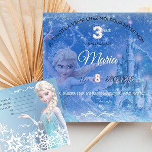 carte anniversaire reine des neiges personalisable et imprimable - card frozen digital printable