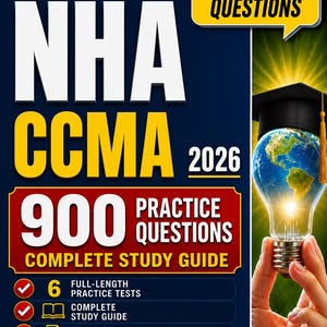 NHA CCMA-examenstudiegids 2026 | 900 oefenvragen, 6 volledige tests (pdf)