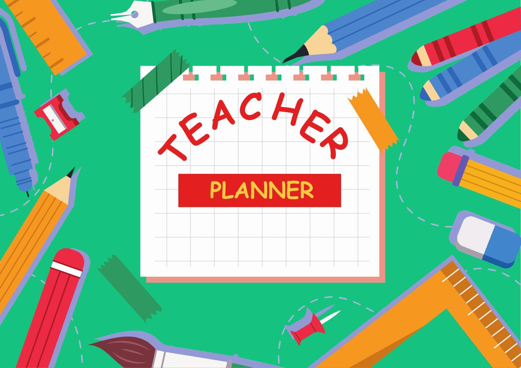 Editable Teachers Planner & Lesson Plan Format | Color-Themed | 2025 | PowerPoint
