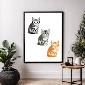 cat wall art, cat wall art print, pet wall art, cute cat, cat lover gift, cat lover decor, wall art printable, wall art poster, wall art