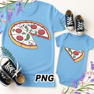 Daddy and Me Funny Shirts, Dad Baby Matching Shirts, Pizza and Pizza Slice Tshirt, Fathers Day Dada Mini Outfit, Dad Son Shirt, Dad Girl Tee