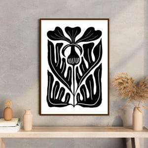 Boho Floral Botanical Wall Art Printable, Modern Abstract Botanical Art Print, Mid Century Botanical Wall Décor, Vintage Art Living Room Art