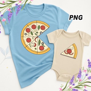 Daddy and Me Funny Shirts, Dad Baby Matching Shirts, Pizza and Pizza Slice Tshirt, Fathers Day Dada Mini Outfit, Dad Son Shirt, Dad Girl Tee