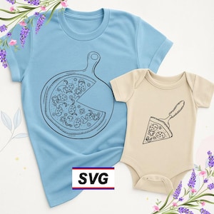 Pizza and Pizza Slice Tshirt, Daddy and Me Funny Shirts, Dad Baby Matching Shirts, Fathers Day Dada Mini Outfit, Dad Son Shirt, Dad Girl Tee