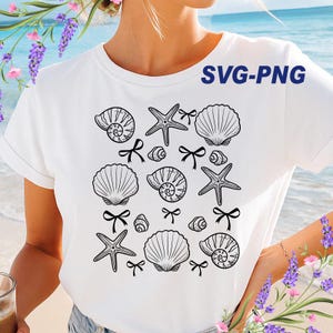 Coquette Seashell png, Beach png, Coastal png, Retro Summer, Summer Vibes, Summer Coquette, Vintage Summer, Girls Trip Png, Instant Download