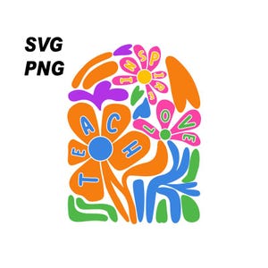 Teach Love Inspire Png, Boho Floral Teacher Png, Teacher Png, Retro Teacher Png, Teacher Gift Png, Teacher Sublimation, Back to School