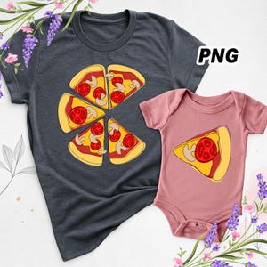 Daddy and Me Funny Shirts, Dad Baby Matching Shirts, Pizza and Pizza Slice Tshirt, Fathers Day Dada Mini Outfit, Dad Son Shirt, Dad Girl Tee