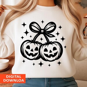 Pumpkin Cherries Autumn Girly png, Halloween Pumpkin png, Fall pumpkin png, Pumpkin Cheeries Coquette Png, Fall png, Girly png
