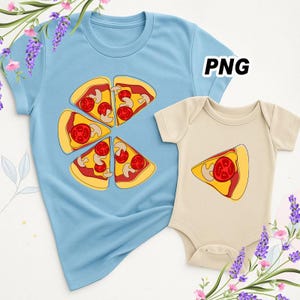 Daddy and Me Funny Shirts, Dad Baby Matching Shirts, Pizza and Pizza Slice Tshirt, Fathers Day Dada Mini Outfit, Dad Son Shirt, Dad Girl Tee