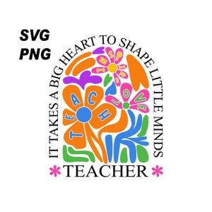 Teach Love Inspire Png, Boho Floral Teacher Png, Teacher Png, Retro Teacher Png, Teacher Gift Png, Teacher Sublimation, Back to School