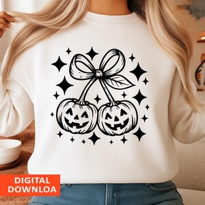 Pumpkin Cherries Autumn Girly png, Halloween Pumpkin png, Fall pumpkin png, Pumpkin Cheeries Coquette Png, Fall png, Girly png