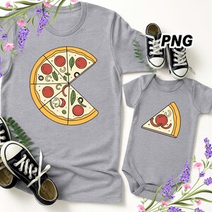 Daddy and Me Funny Shirts, Dad Baby Matching Shirts, Pizza and Pizza Slice Tshirt, Fathers Day Dada Mini Outfit, Dad Son Shirt, Dad Girl Tee