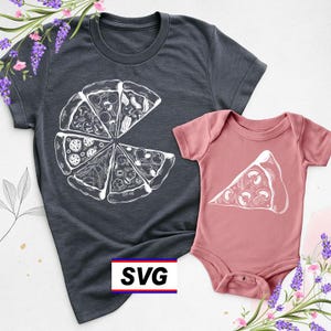 Daddy and Me Funny Shirts, Dad Baby Matching Shirts, Pizza and Pizza Slice Tshirt, Fathers Day Dada Mini Outfit, Dad Son Shirt, Dad Girl Tee