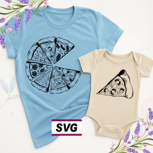 Daddy and Me Funny Shirts, Dad Baby Matching Shirts, Pizza and Pizza Slice Tshirt, Fathers Day Dada Mini Outfit, Dad Son Shirt, Dad Girl Tee