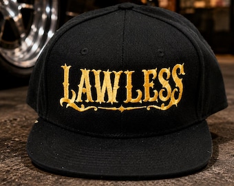 Lawless Embroidered Snapback Hat | SoCal Streetwear, Dirt Bike Style