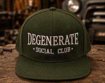 Degenerate Social Club Embroidered Snapback | SoCal Streetwear Hat (Adult)