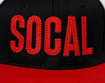SoCal 3D Stitch Embroidered Snapback Hat | California Streetwear Flat Brim