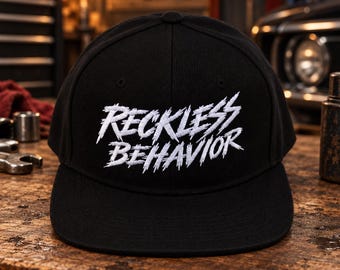 Reckless Behavior Embroidered Snapback Hat | SoCal Streetwear, Dirt Bike Style