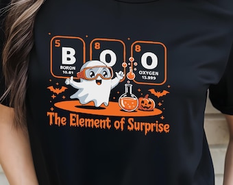 Funny Science Teacher, Design The Element of Surprise PNG, Funny Science Halloween Ghost Design, Chemistry Teacher Shirt SVG, Cute STEM png