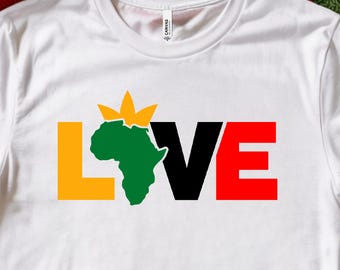 Juneteenth Svg, Black History SVG, Africa Love SVG, Crown, African American Shirt Svg, Png, Files For Cricut (Digital Download)