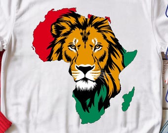 Juneteenth Svg, Black History SVG, Africa Map with Lion Face SVG, Black Power Svg, Png, Svg Files For Cricut (Digital Download)