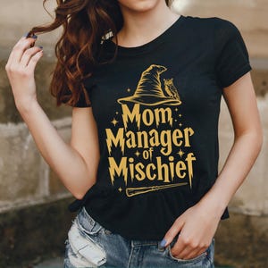 Mom Manager Of Mischief T-Shirt png svg eps pdf- Funny Mother Quote Vintage Digital Sarcastic Aesthetic Retro Whimsical Graphic Sublimation