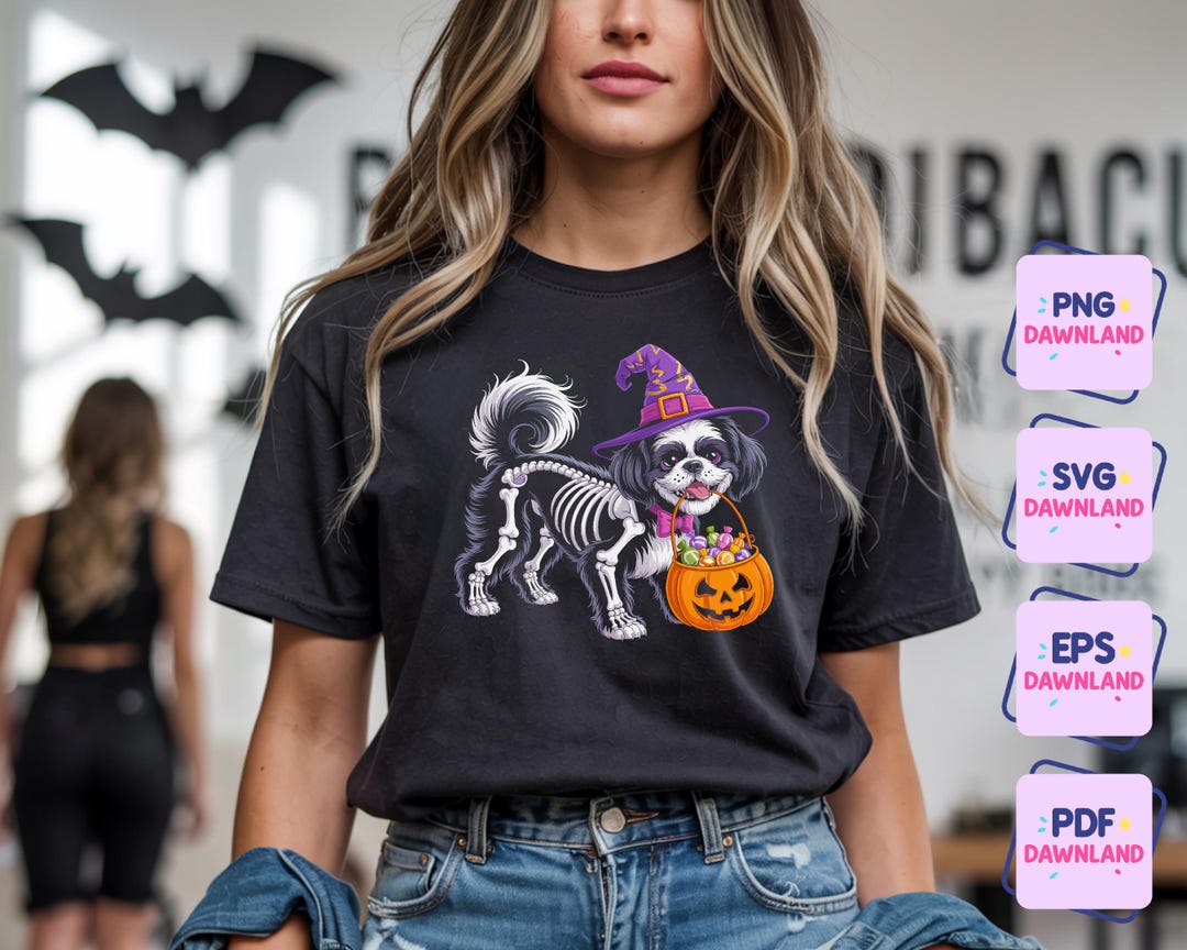 Shih Tzu Halloween Svg, Cute Dog Svg, Witch Dog Png, Halloween Puppy ...