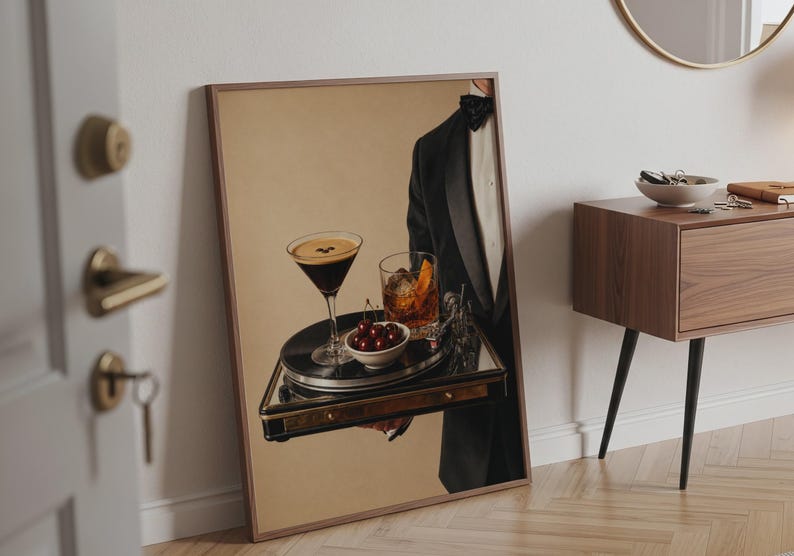 Vinyl Cocktail Bar Art Print — Espresso Martini & Old Fashioned, Bar decor image 7