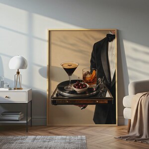 Vinyl Cocktail Bar Art Print — Espresso Martini & Old Fashioned, Bar decor image 10