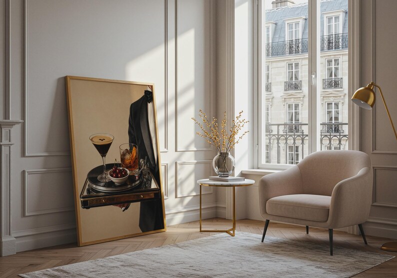 Vinyl Cocktail Bar Art Print — Espresso Martini & Old Fashioned, Bar decor image 9
