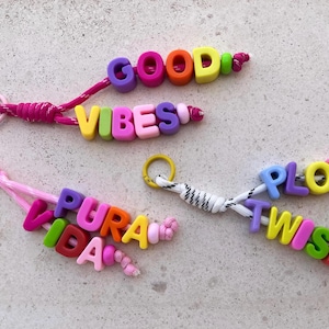 Personalized Phone Charm Bag Charm Handmade Colorful Beaded Keychain Gen Z Y2K Aesthetic Custom Name Gift Friend Gift