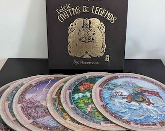 SIX Celtic Myths and Legends 6 Inch Cork Placemats, Made in Ireland