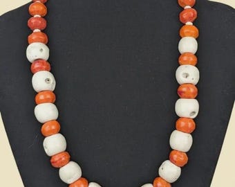 Vintage Chunky Coral Beaded Necklace, 23.5 Inches