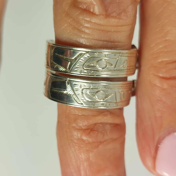 Native First Nations Signed EAGLE Design Sterling… - image 3