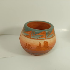 Vintage Small Navajo Pottery Vase-Hand Crafted/Painted- South West Art