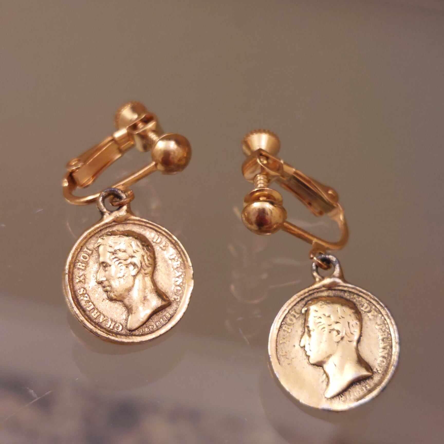 Boucles d'oreilles vintage plaquées or des années 60/70