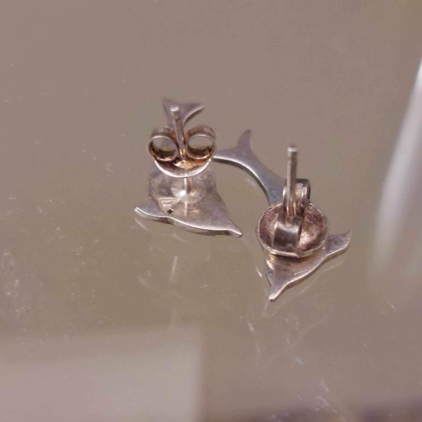 Orecchini A Delfino Con Glitter Blu In Argento 925 - Gioiello Regalo Per Lei