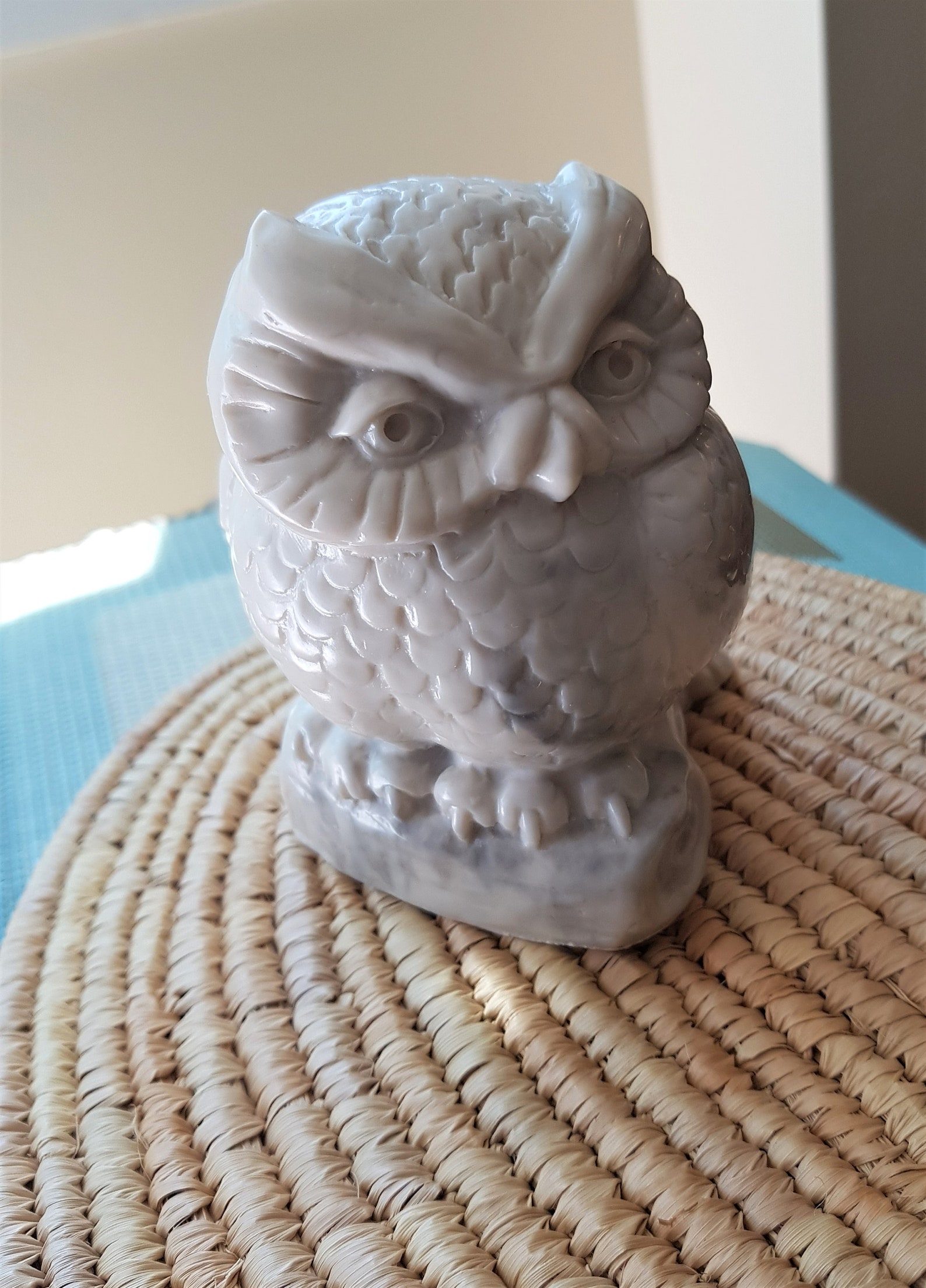 Vintage Pearlite Owl Statue Made in Canada. 4 x 3.5 Inches Etsy