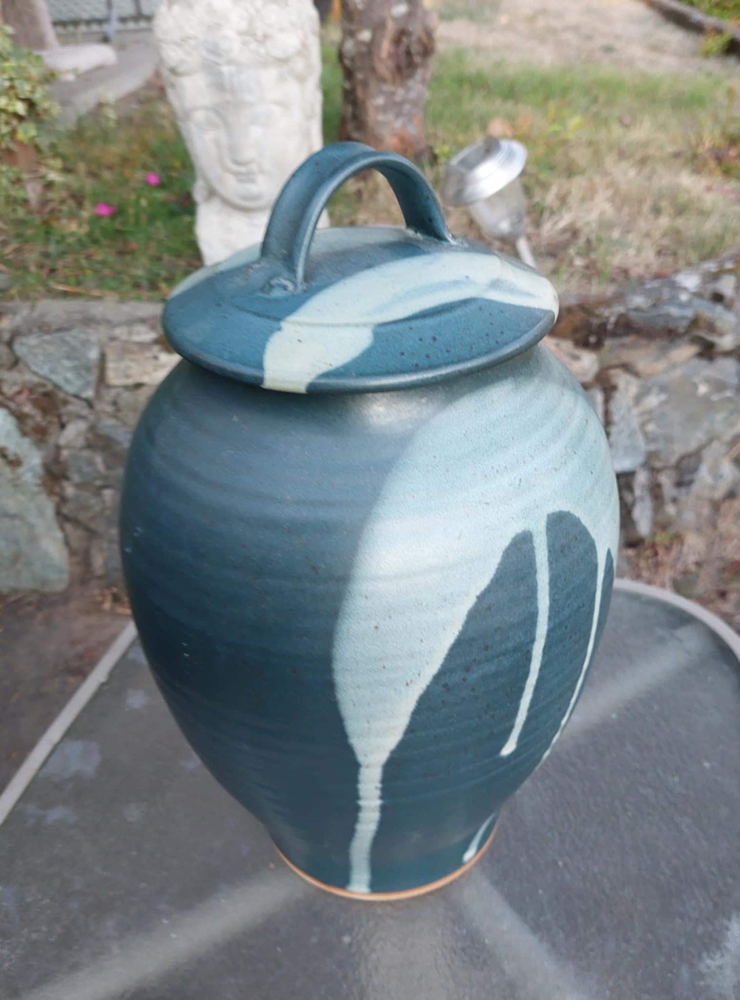 VERY LARGE Lidded Pottery, Urn, Studio Pottery, Artisan Made Vintage Lidded Pottery