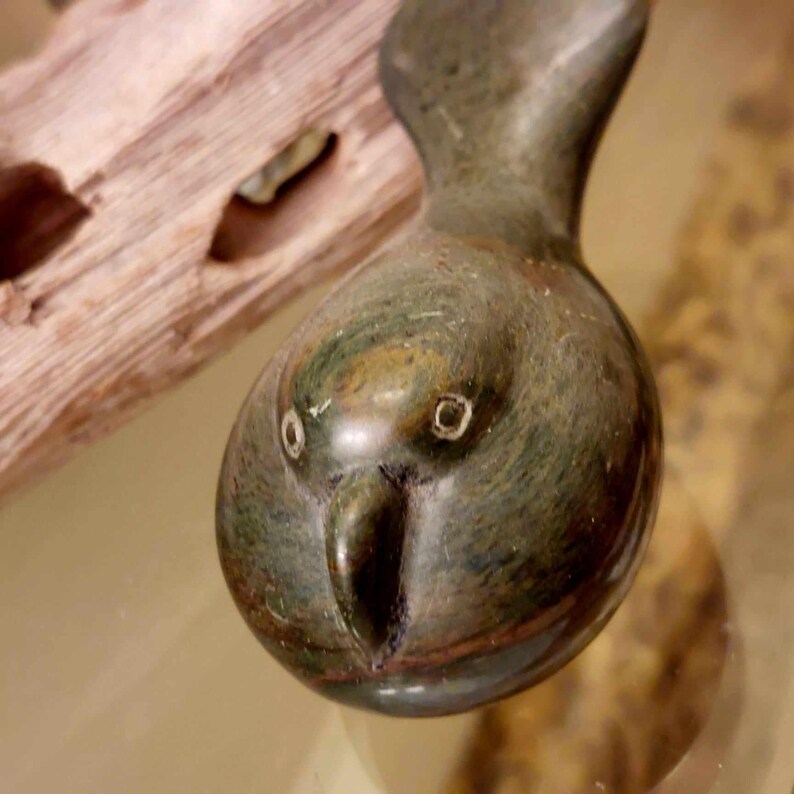 Small Inuit Carved Bird Green Soapstone, Number Signed Etsy Canada