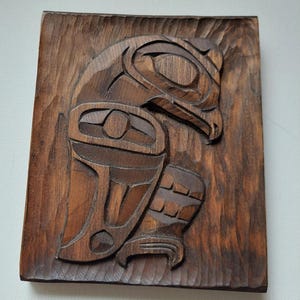 Vintage First Nations RAVEN Carving- Signed