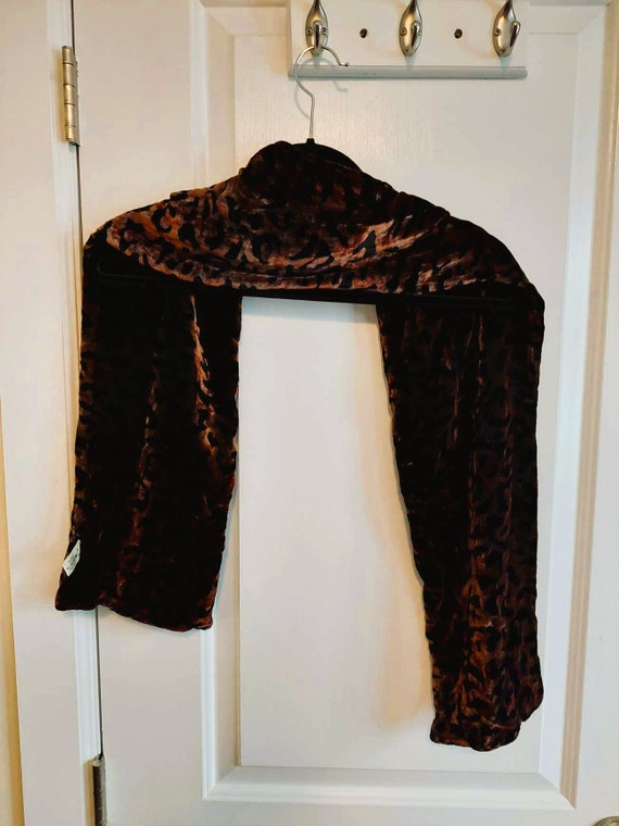 Animal Pattern Velvet Silk and Viscose Brown and … - image 5